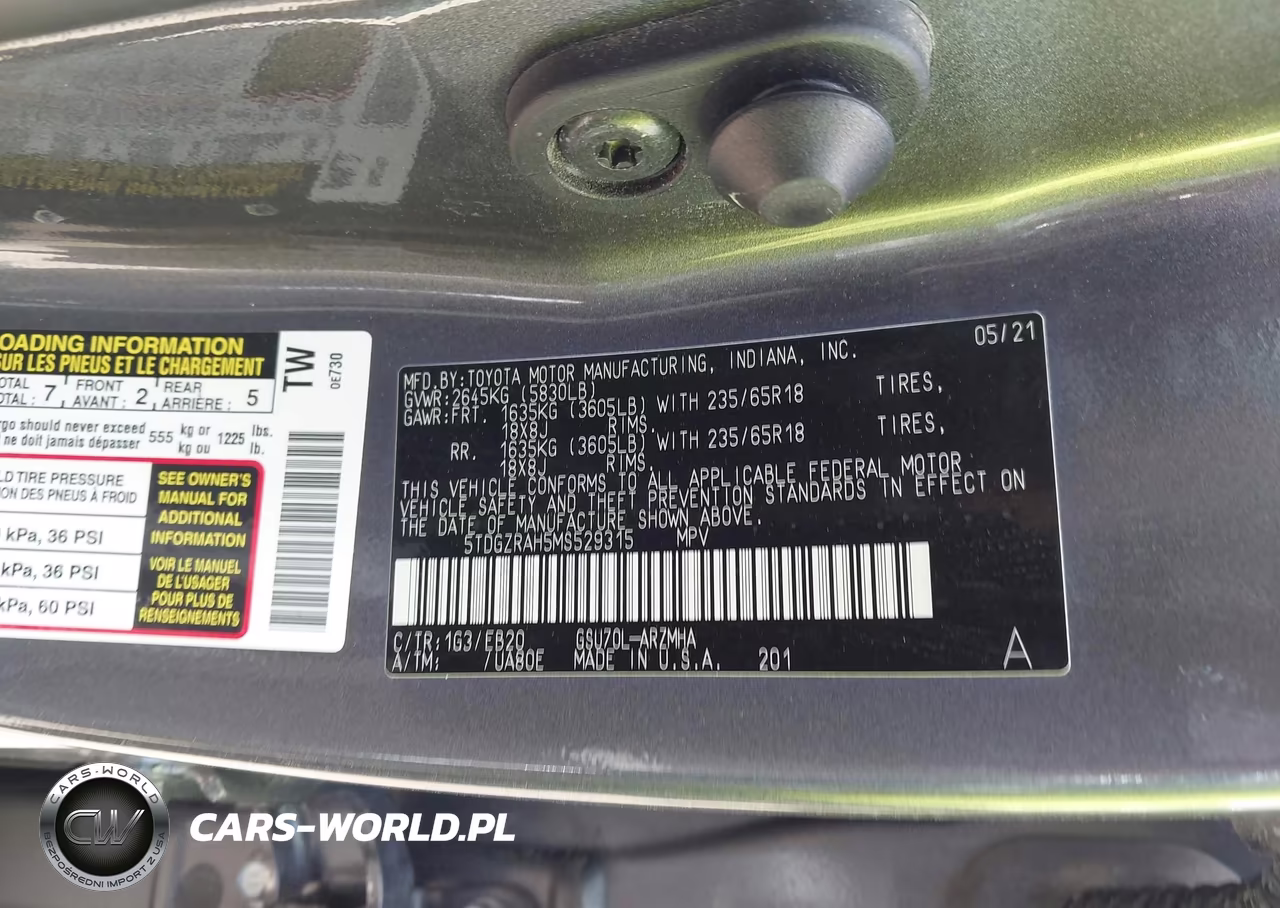 2021 Toyota Highlander Xle VIN:5TDGZRAH5MS529315 - 9