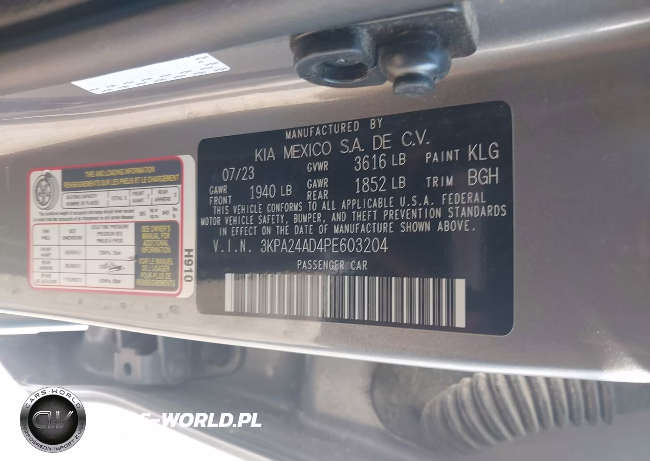 2023 Kia Rio S VIN:3KPA24AD4PE603204 - 9
