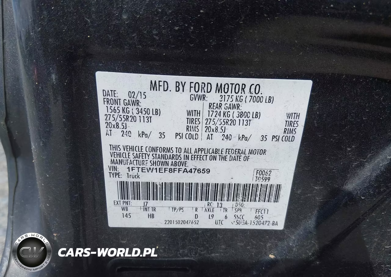 2015 Ford F-150 Lariat VIN:1FTEW1EF8FFA47659 - 9