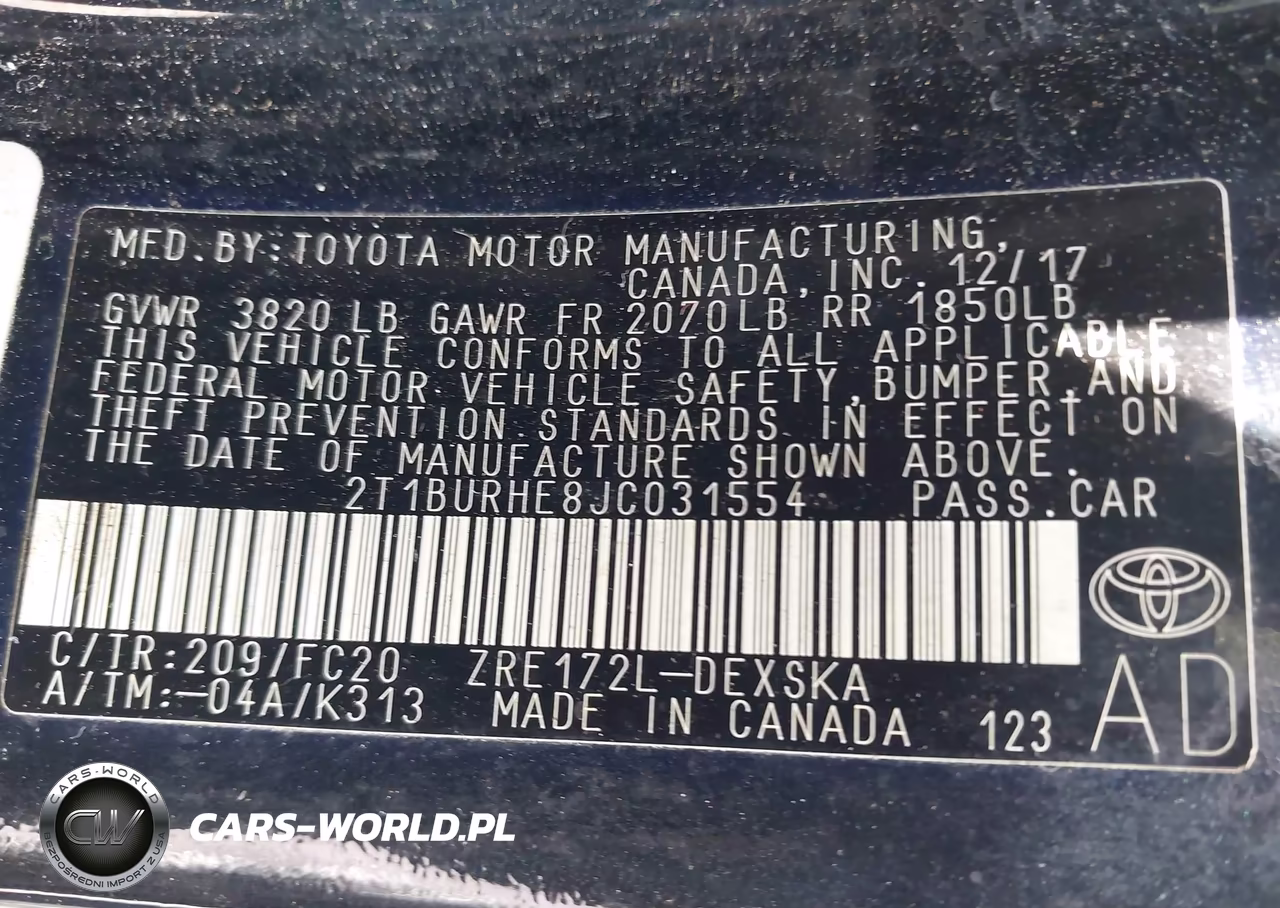 2018 Toyota Corolla Se VIN:2T1BURHE8JC031554 - 9