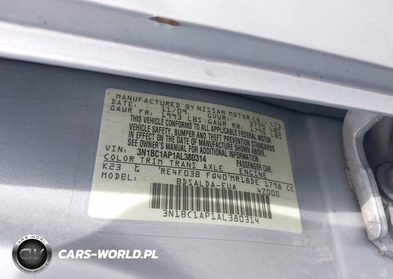 2010 Nissan Versa 1.8S VIN:3N1BC1AP1AL380314 - 9