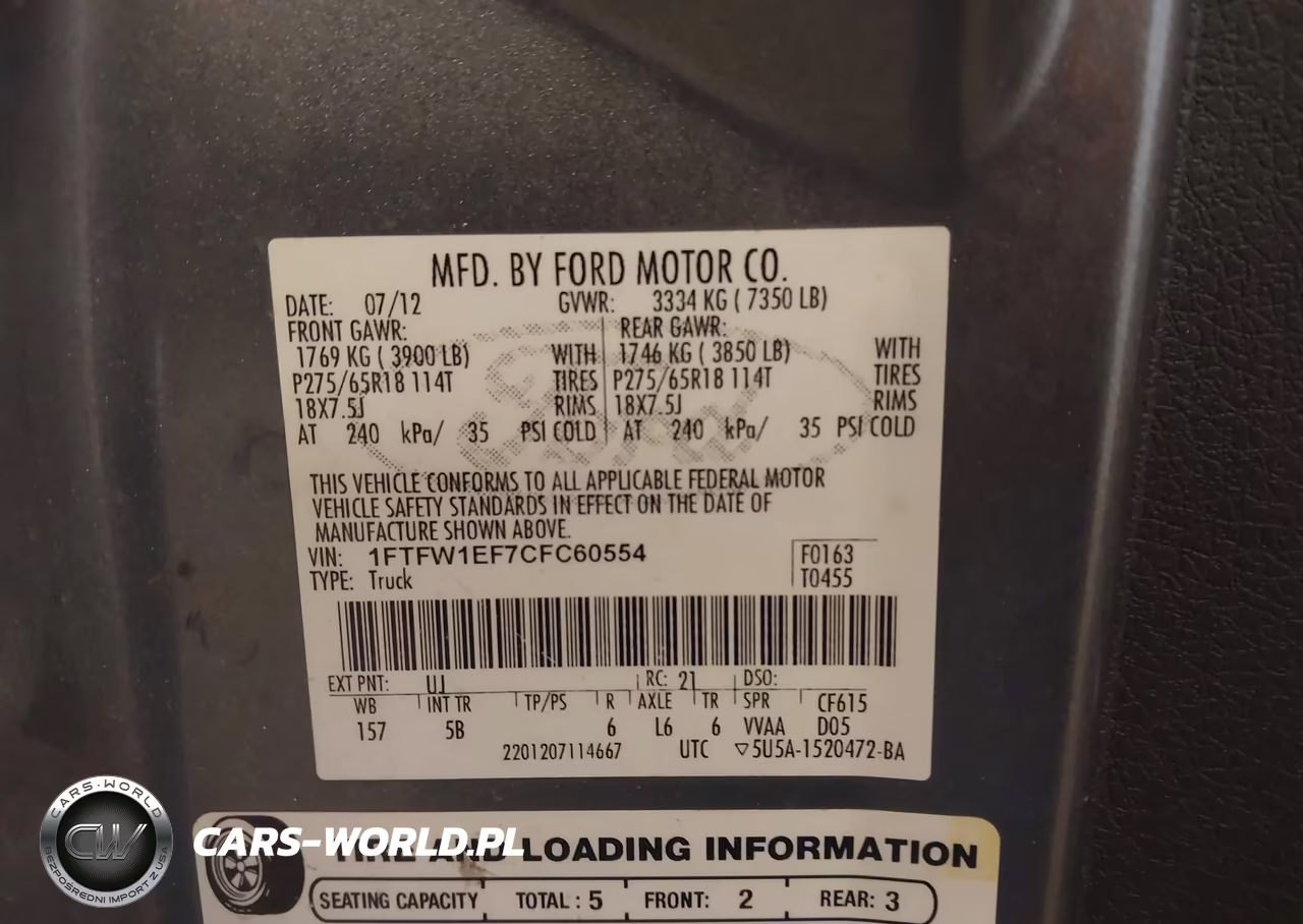 2012 Ford F-150 Fx4 VIN:1FTFW1EF7CFC60554 - 9