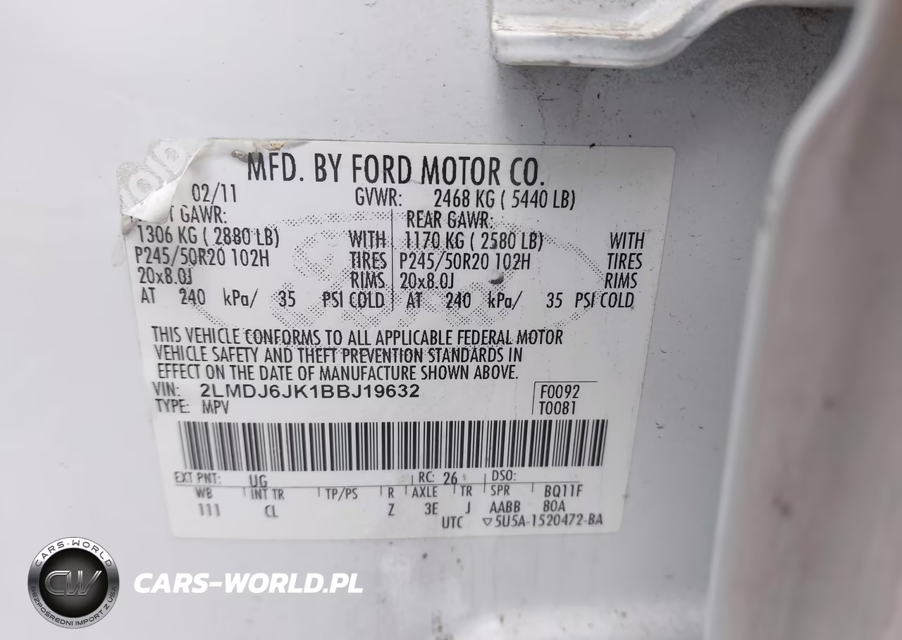 2011 Lincoln Mkx VIN:2LMDJ6JK1BBJ19632 - 9