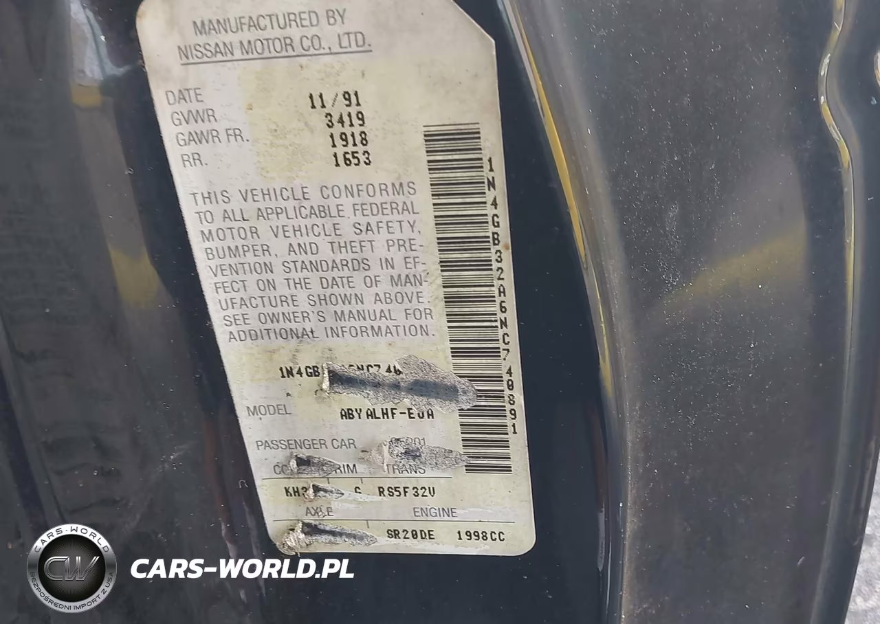 1992 Nissan Sentra Se-R VIN:1N4GB32A6NC740891 - 9