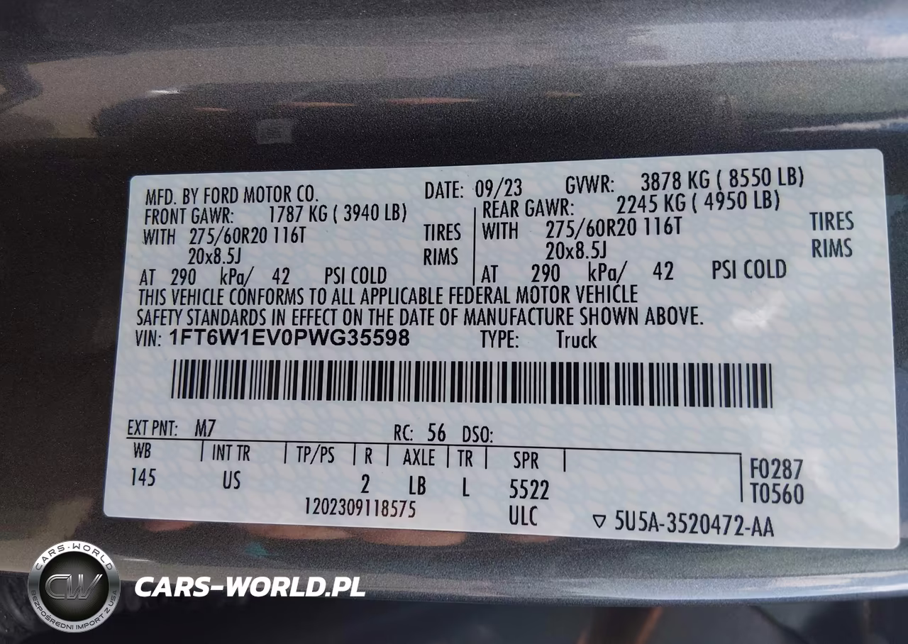2023 Ford F-150 Lightning Xlt VIN:1FT6W1EV0PWG35598 - 9