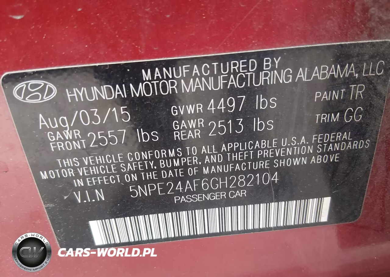 2016 Hyundai Sonata Se VIN:5NPE24AF6GH282104 - 9
