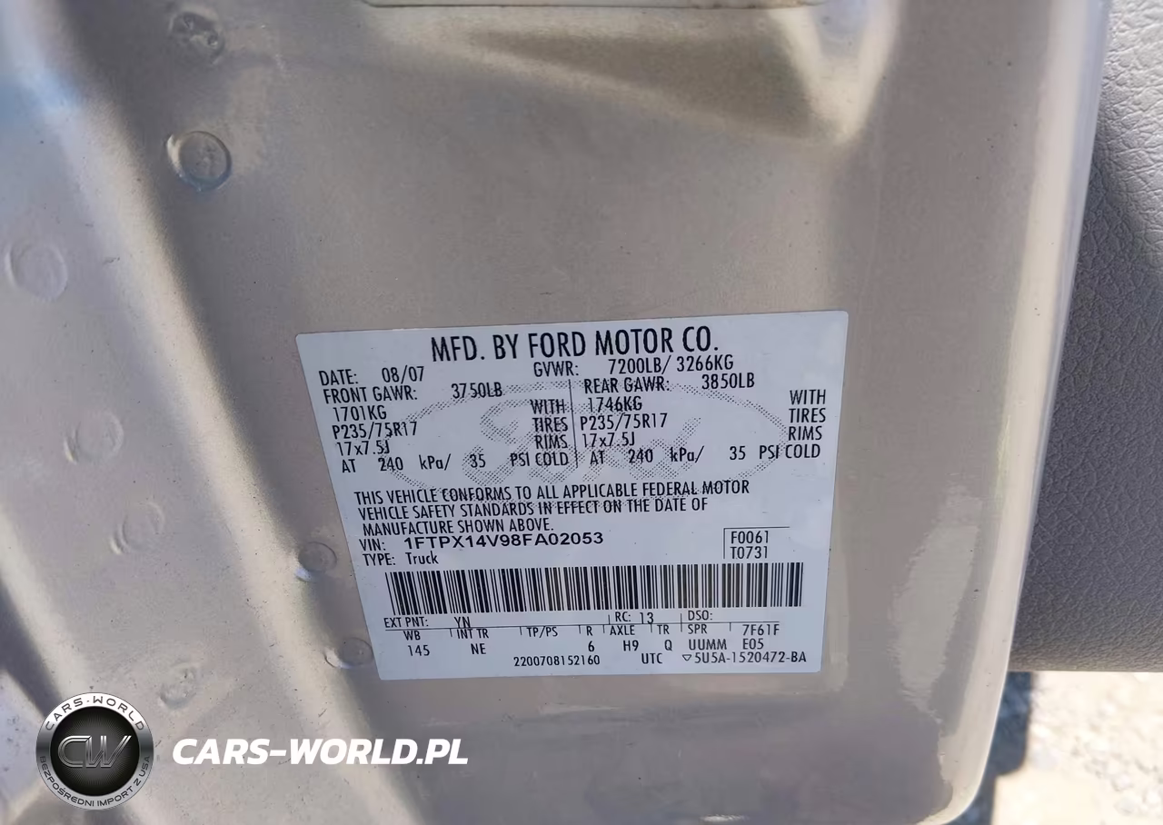2008 Ford F-150 60Th Anniversary-Fx4-Lariat-Xl-Xlt VIN:1FTPX14V98FA02053 - 9
