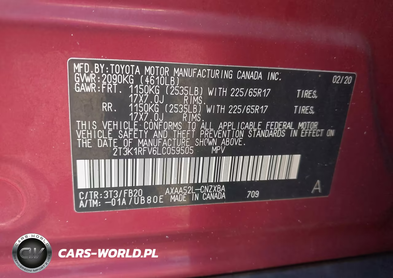 2020 Toyota Rav4 Le VIN:2T3K1RFV6LC059505 - 9