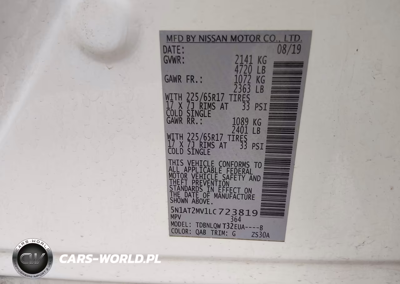 2020 Nissan Rogue Sv Intelligent Awd VIN:5N1AT2MV1LC723819 - 9