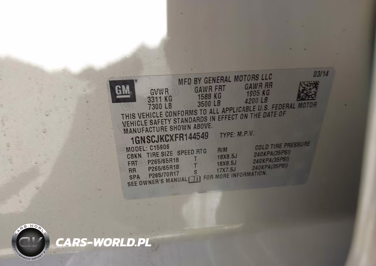 2015 Chevrolet Suburban Lt VIN:1GNSCJKCXFR144549 - 9