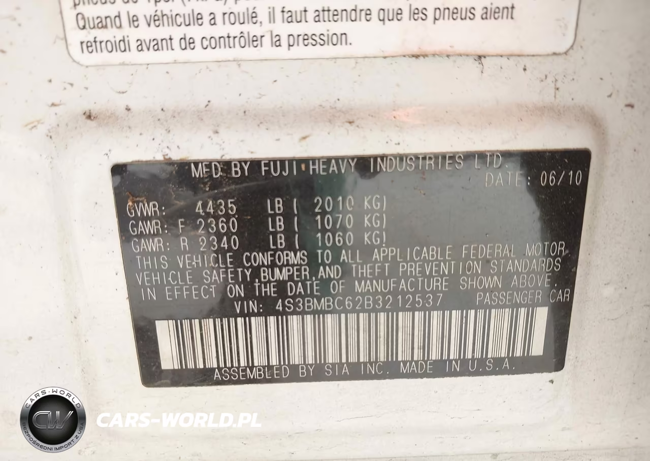 2011 Subaru Legacy 2.5I Premium VIN:4S3BMBC62B3212537 - 9