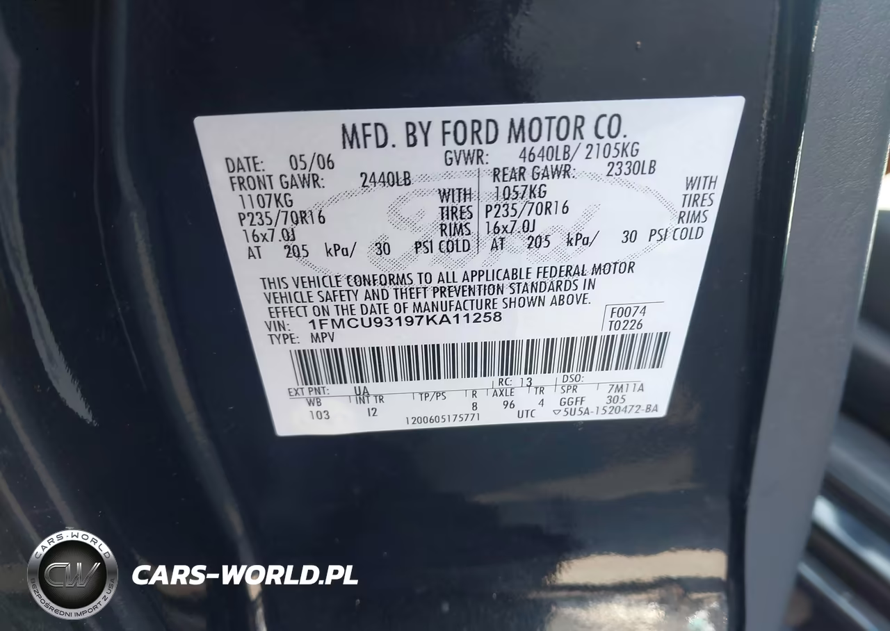 2007 Ford Escape Xlt-Xlt Sport VIN:1FMCU93197KA11258 - 9