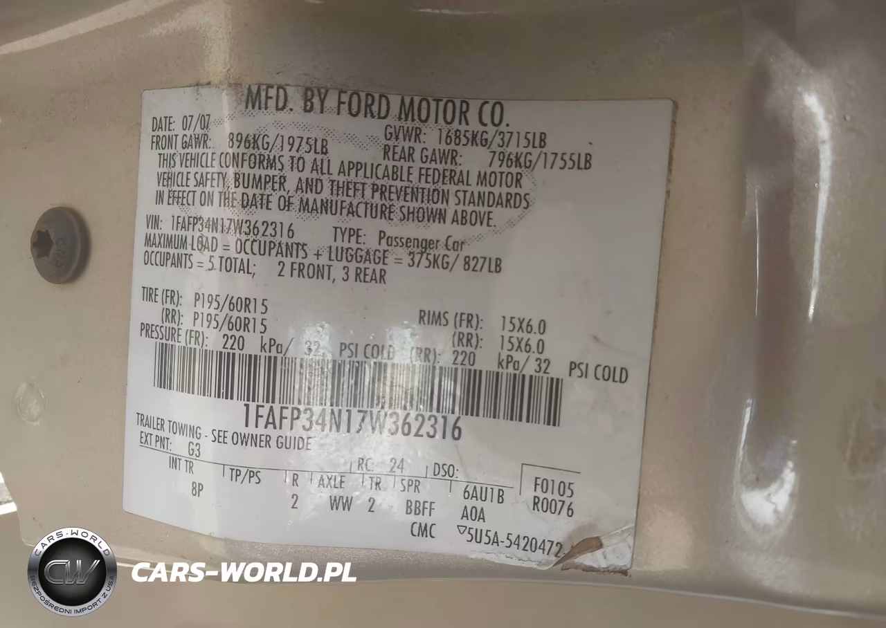 2007 Ford Focus S-Se-Ses VIN:1FAFP34N17W362316 - 9