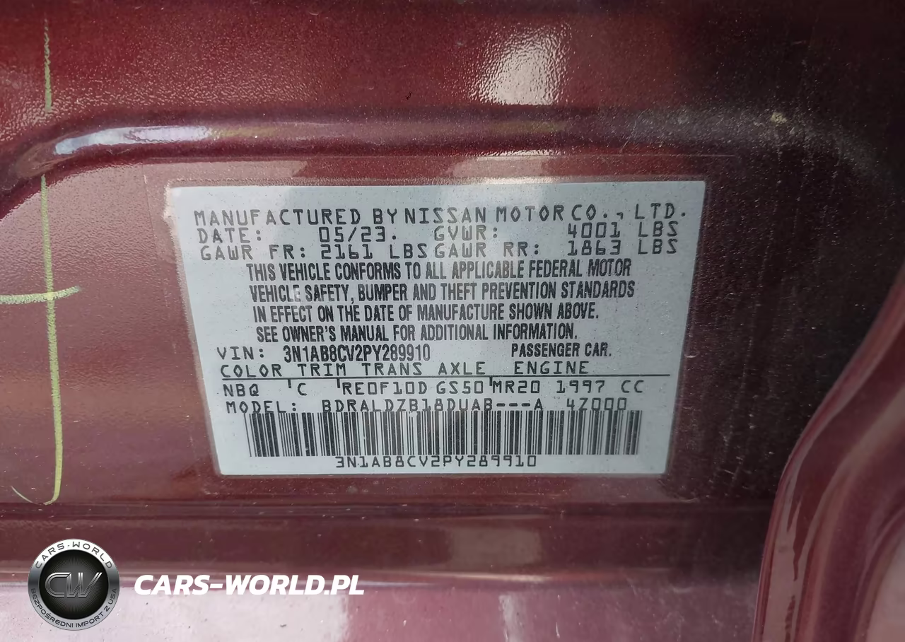 2023 Nissan Sentra Sv Xtronic Cvt VIN:3N1AB8CV2PY289910 - 9