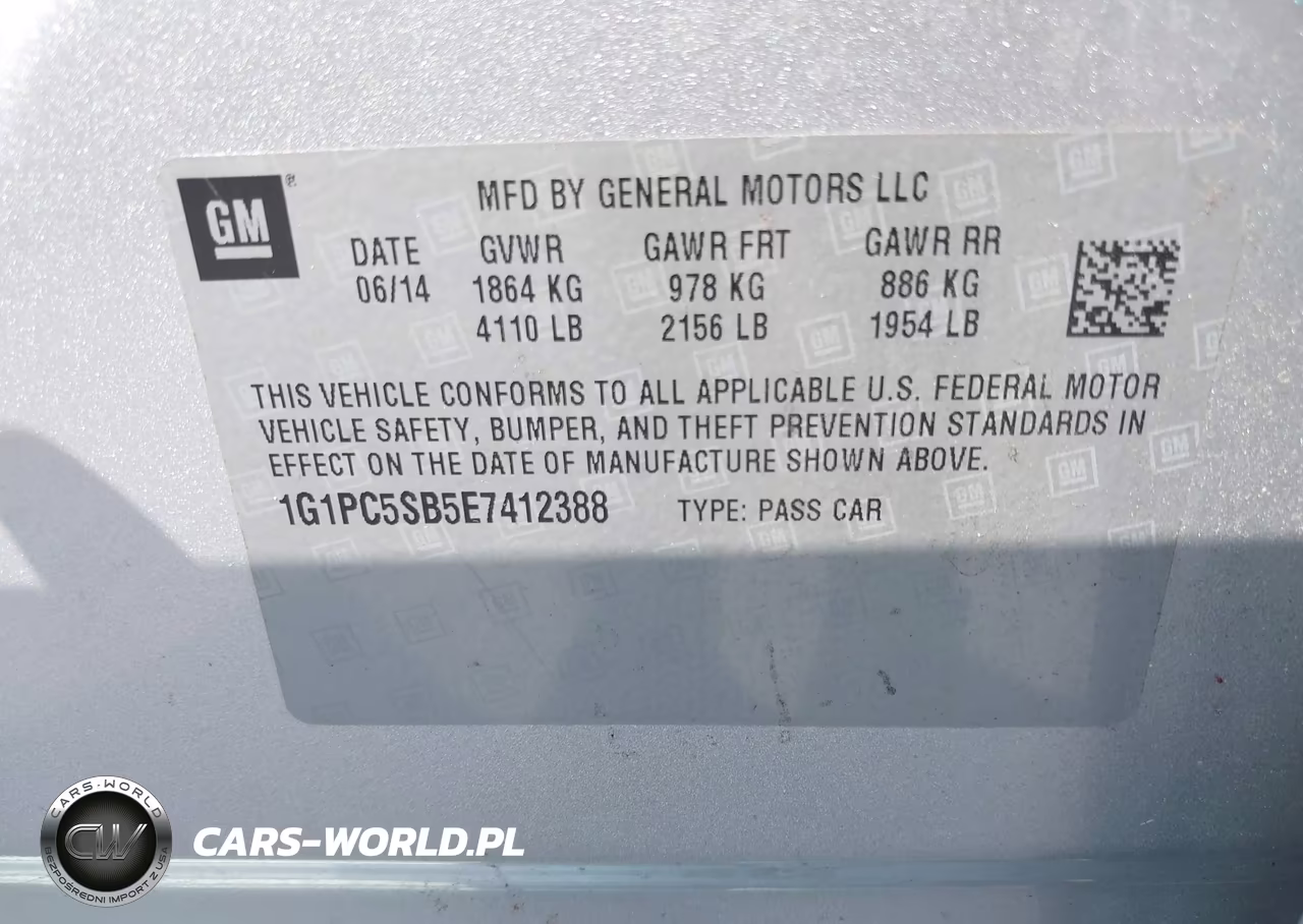 2014 Chevrolet Cruze 1Lt Auto VIN:1G1PC5SB5E7412388 - 9