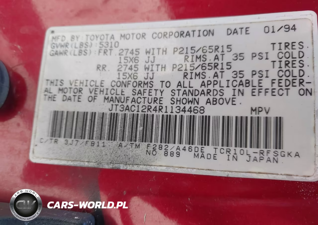 1994 Toyota Previa Le VIN:JT3AC12R4R1134468 - 9
