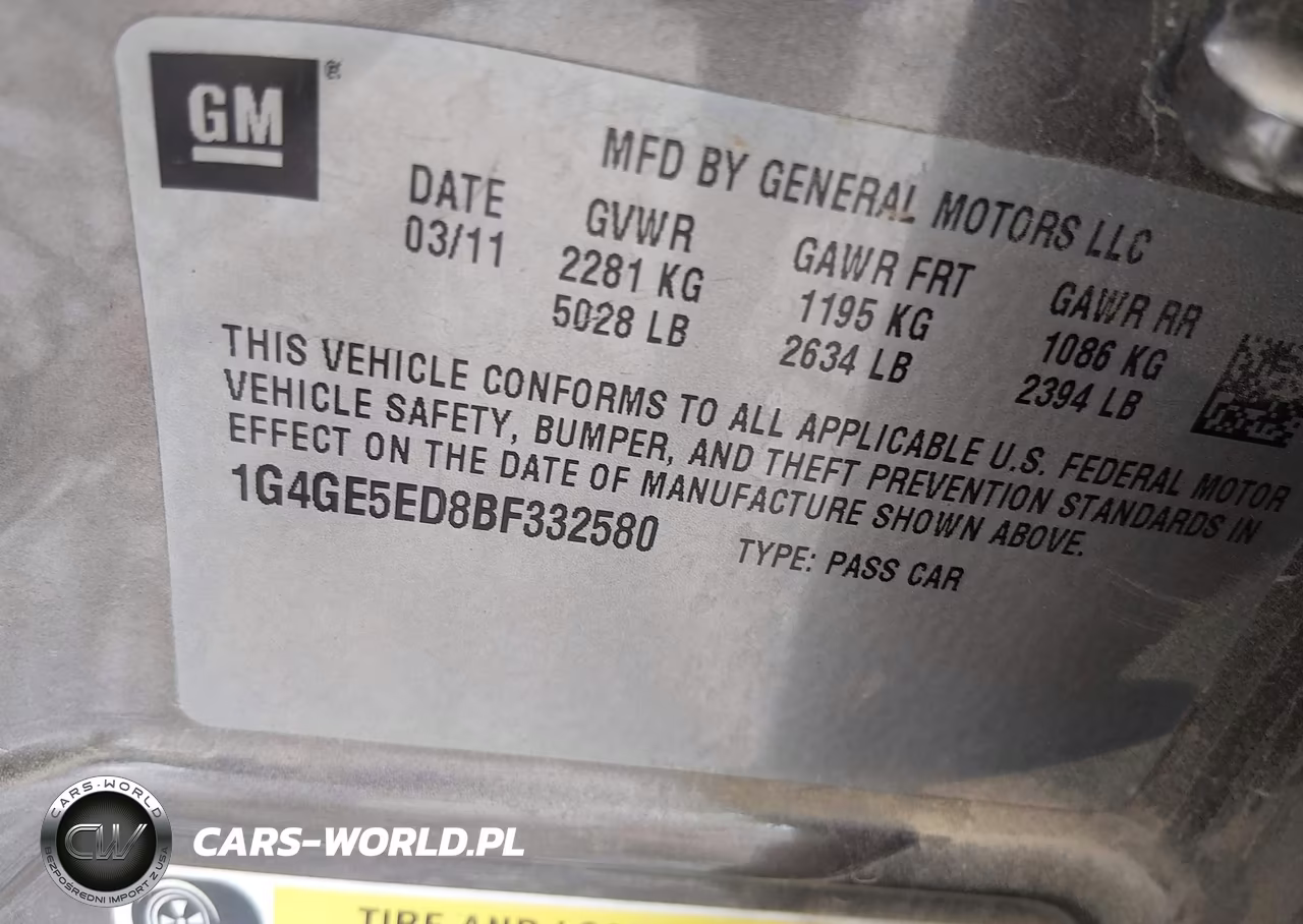 2011 Buick Lacrosse Cxs VIN:1G4GE5ED8BF332580 - 9