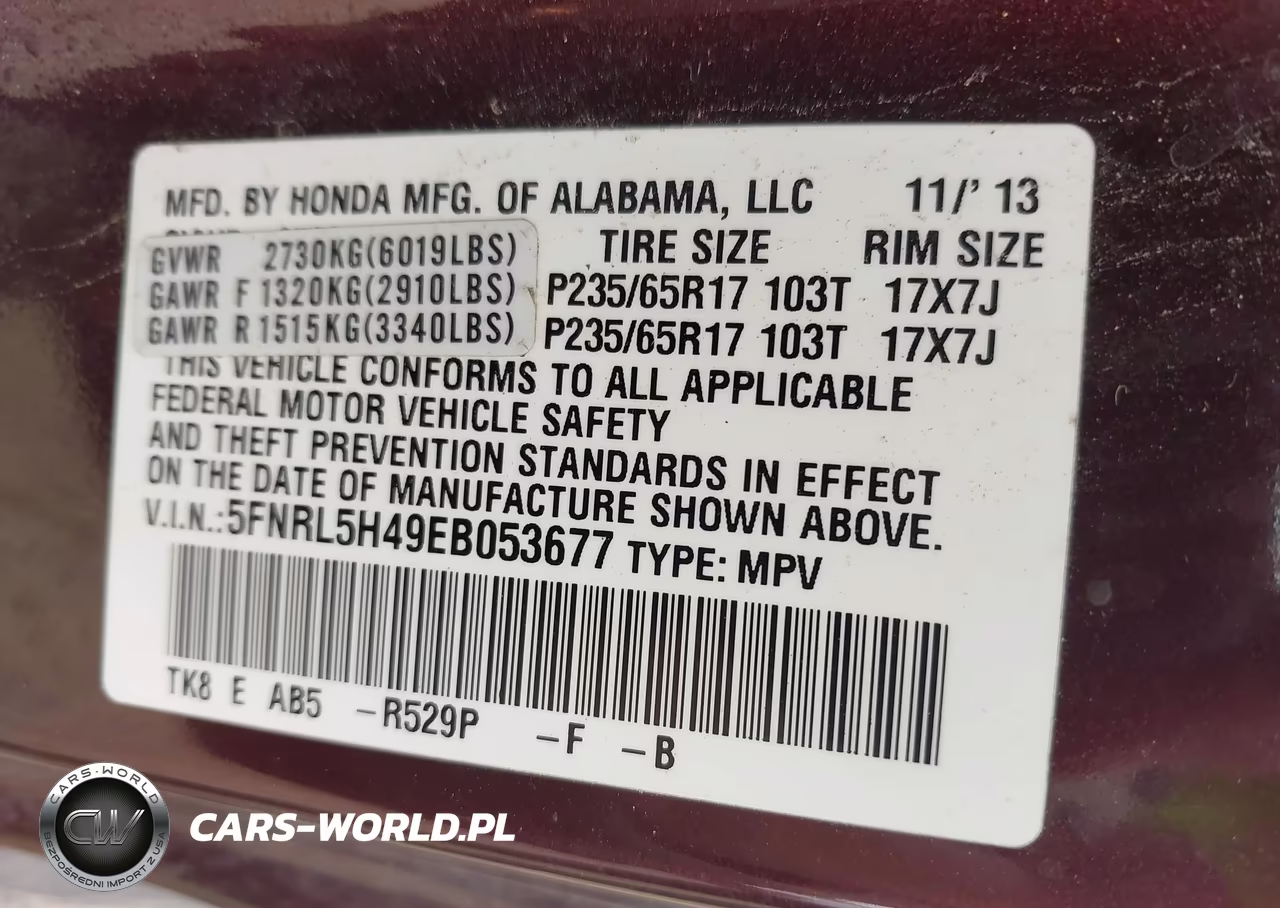 2014 Honda Odyssey Ex VIN:5FNRL5H49EB053677 - 9