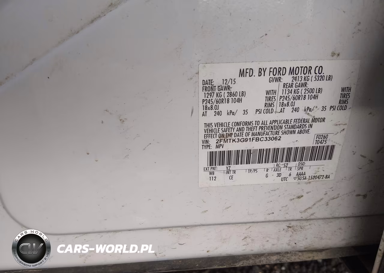 2015 Ford Edge Se VIN:2FMTK3G91FBC33062 - 9