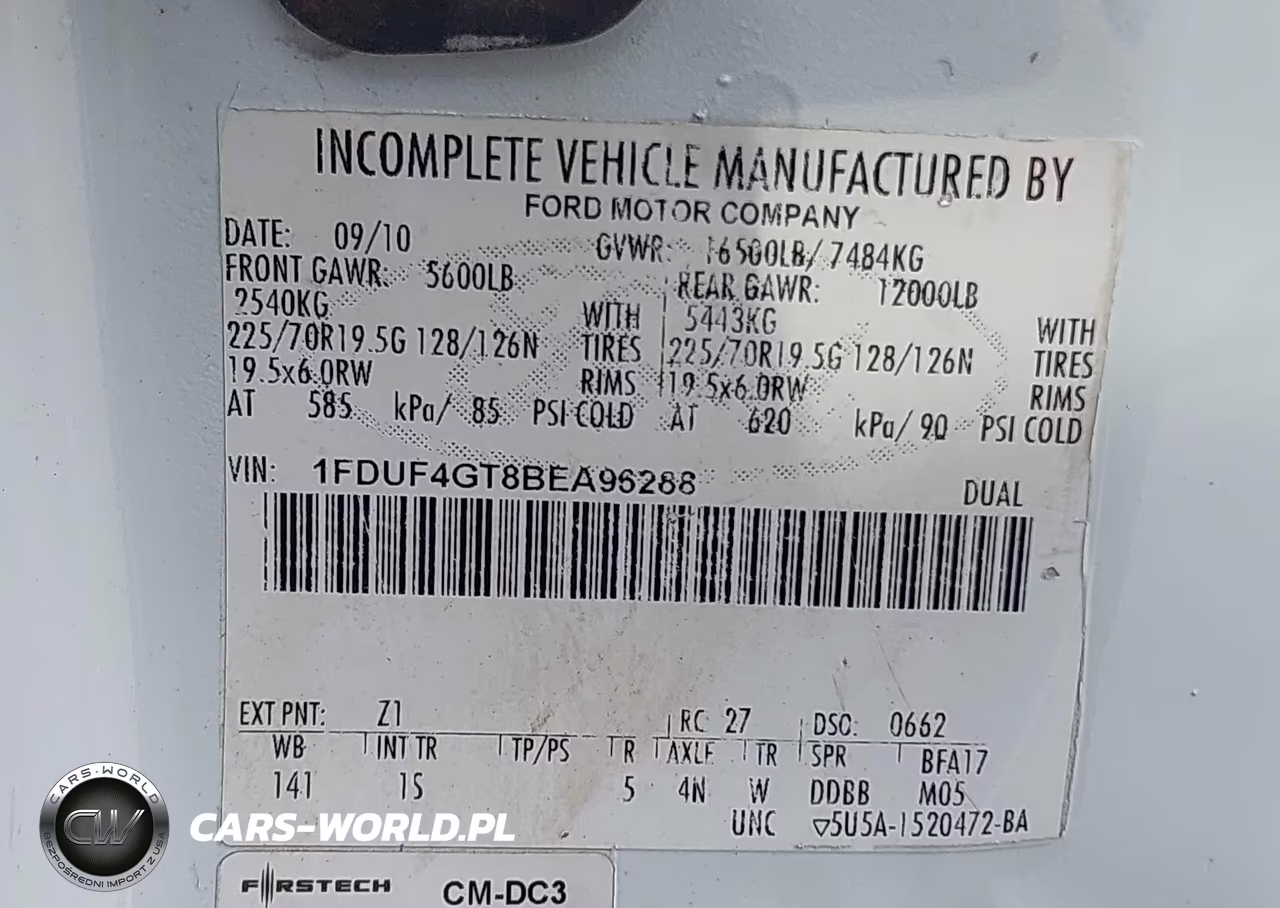 2011 Ford F-450 Chassis Xl VIN:1FDUF4GT8BEA96288 - 8