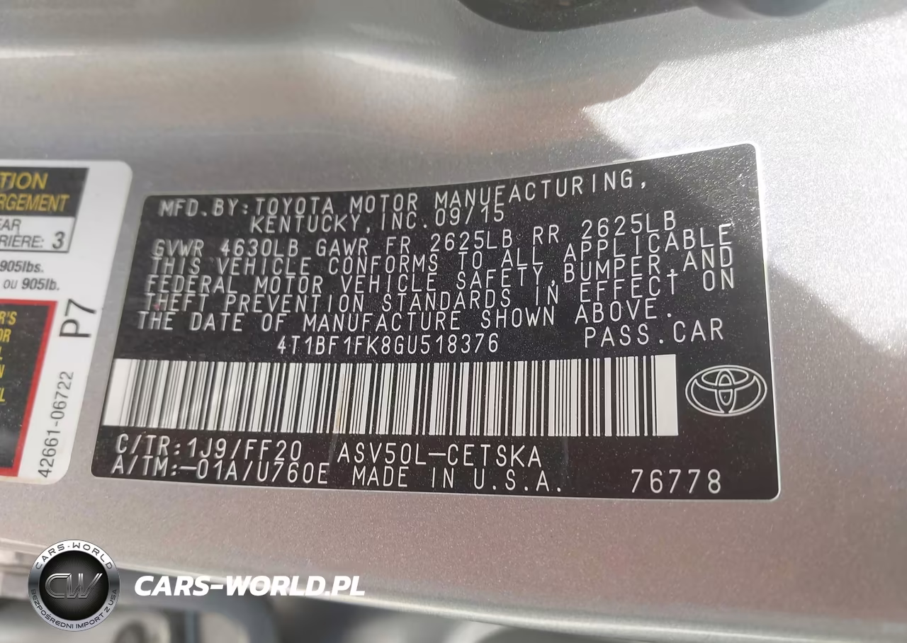2016 Toyota Camry Se VIN:4T1BF1FK8GU518376 - 9