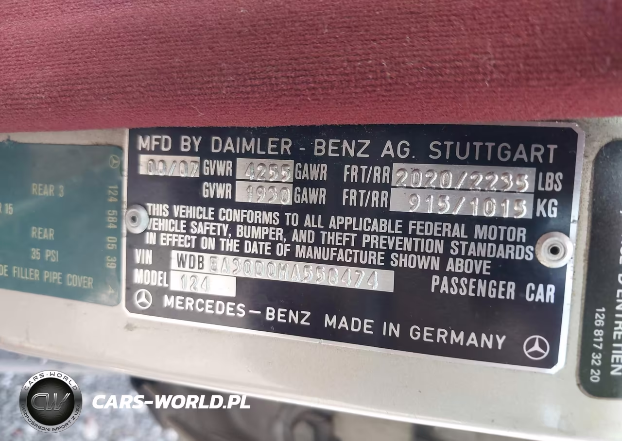 1987 Mercedes-Benz 300 E VIN:WDBEA30D0HA558474 - 9
