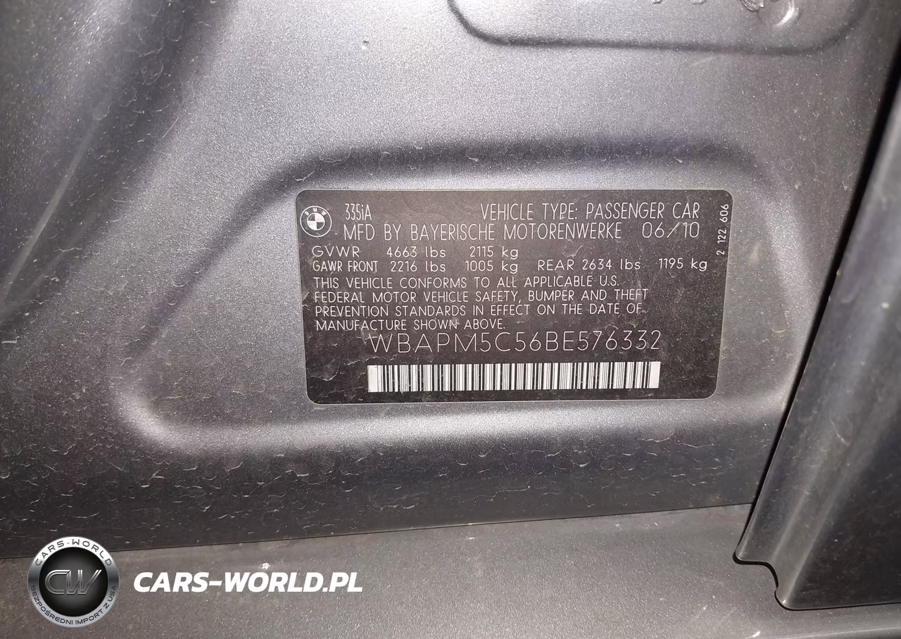 2011 BMW 335I VIN:WBAPM5C56BE576332 - 9