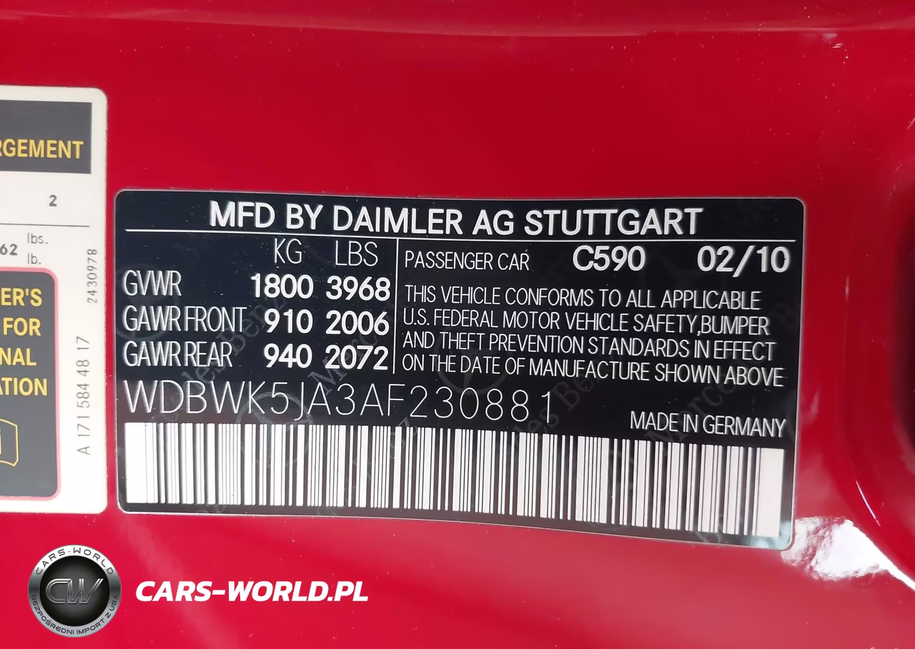 2010 Mercedes-Benz Slk 350 VIN:WDBWK5JA3AF230881 - 9