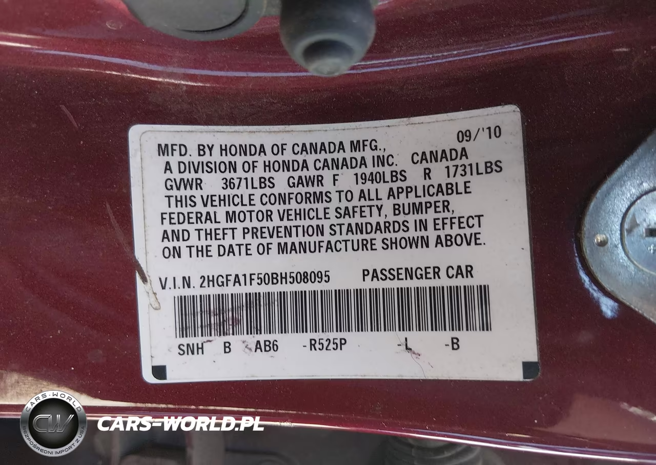 2011 Honda Civic Lx VIN:2HGFA1F50BH508095 - 9
