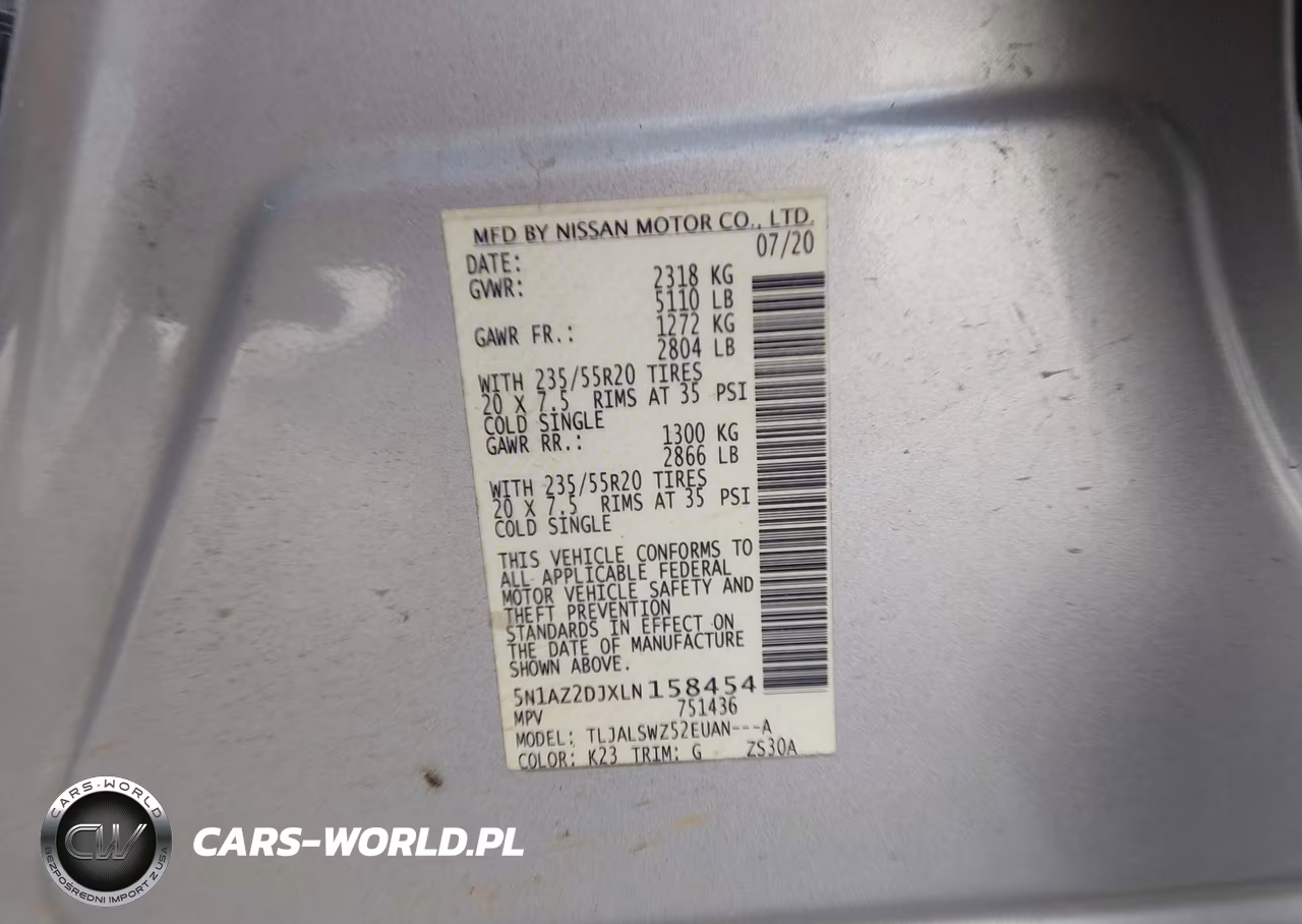 2020 Nissan Murano Platinum Fwd VIN:5N1AZ2DJXLN158454 - 9