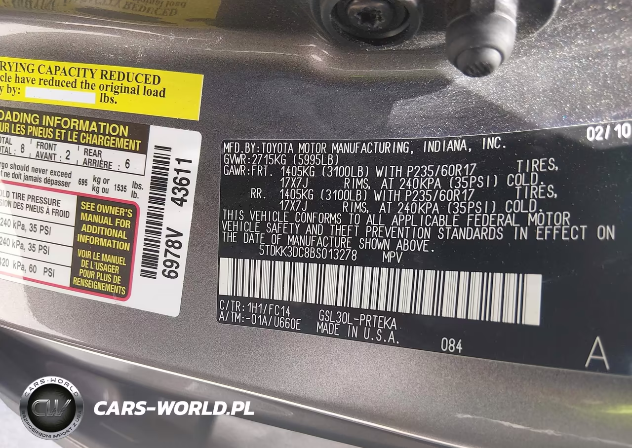 2011 Toyota Sienna Le V6 VIN:5TDKK3DC8BS013278 - 9