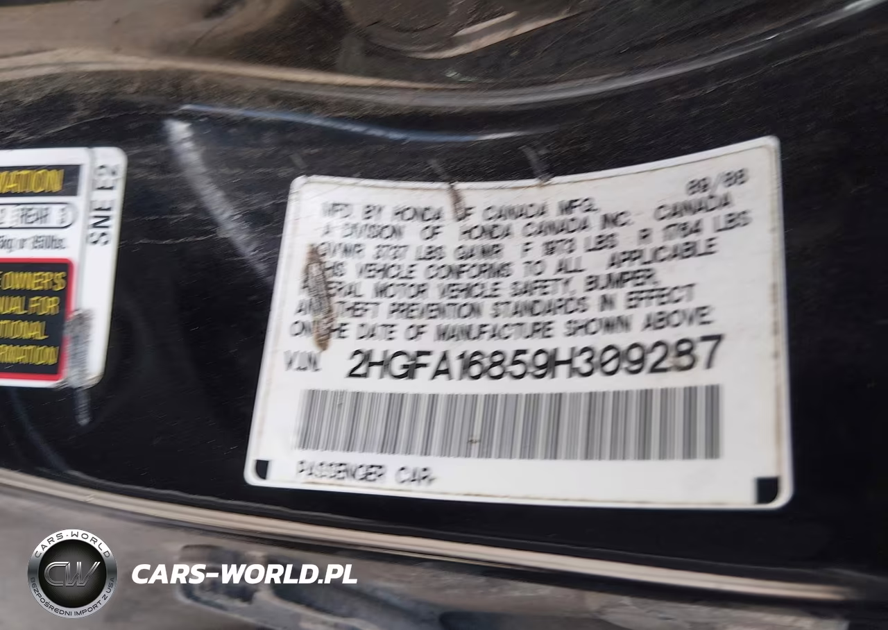 2009 Honda Civic Ex VIN:2HGFA16859H309287 - 9