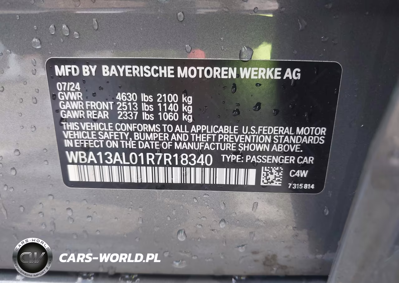 2024 BMW M235 Gran Coupe I xDrive VIN:WBA13AL01R7R18340 - 9