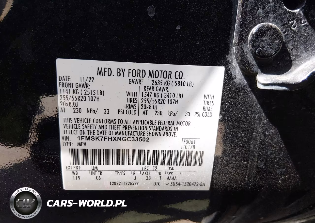 2022 Ford Explorer Limited VIN:1FMSK7FHXNGC33502 - 9