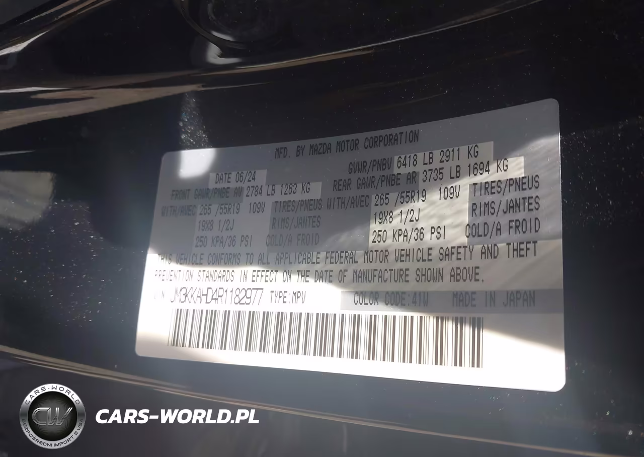 2024 Mazda Cx-90 3.3 Turbo Select VIN:JM3KKAHD4R1182977 - 9