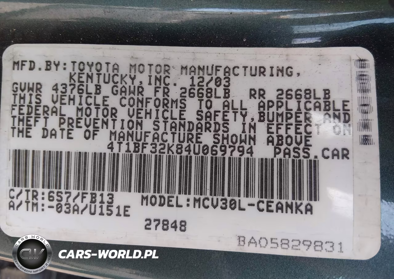 2004 Toyota Camry Le V6 VIN:4T1BF32K84U069794 - 9