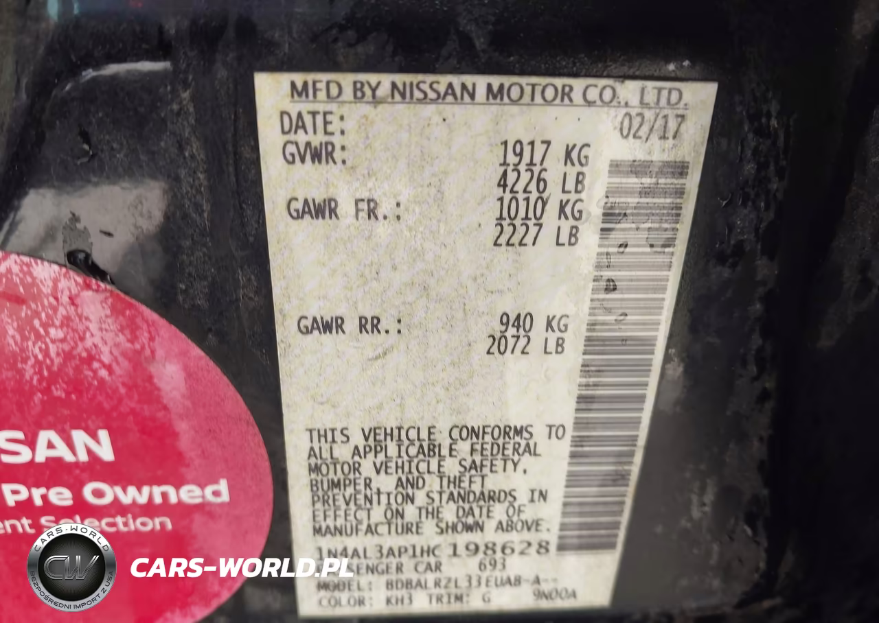 2017 Nissan Altima 2.5 Sl VIN:1N4AL3AP1HC198628 - 9