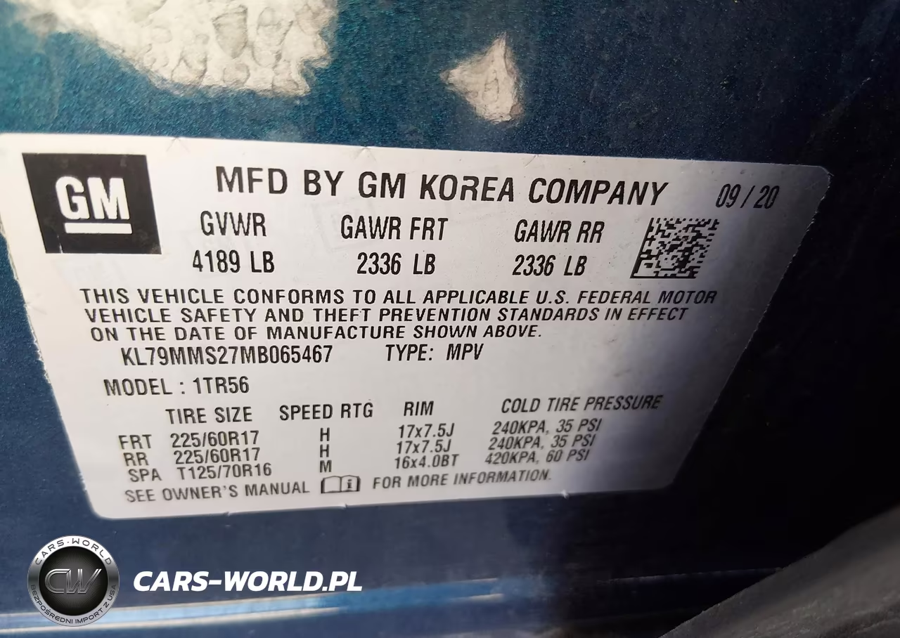 2021 Chevrolet Trailblazer Fwd Ls VIN:KL79MMS27MB065467 - 9