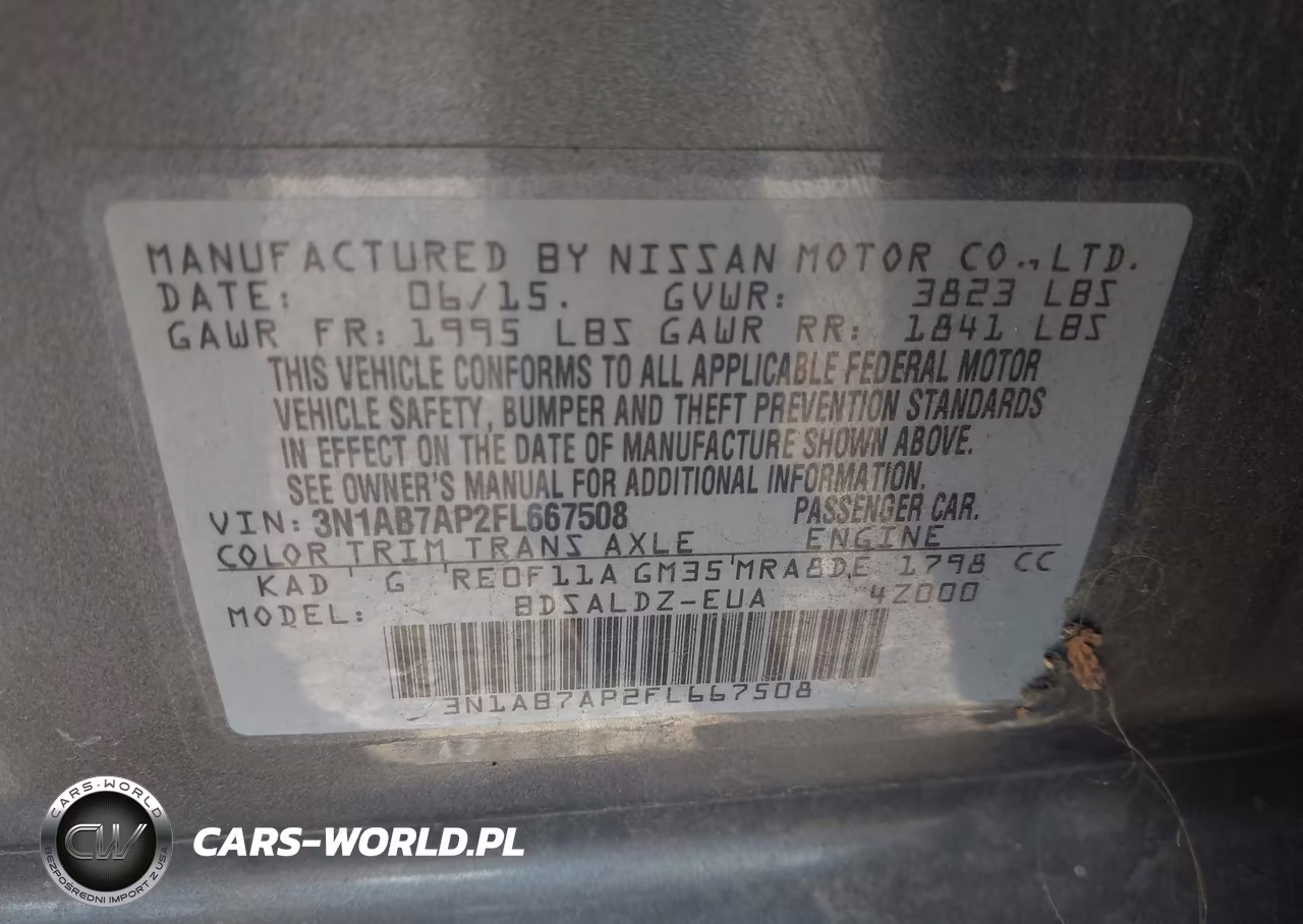 2015 Nissan Sentra Fe+ S-S-Sl-Sr-Sv VIN:3N1AB7AP2FL667508 - 9