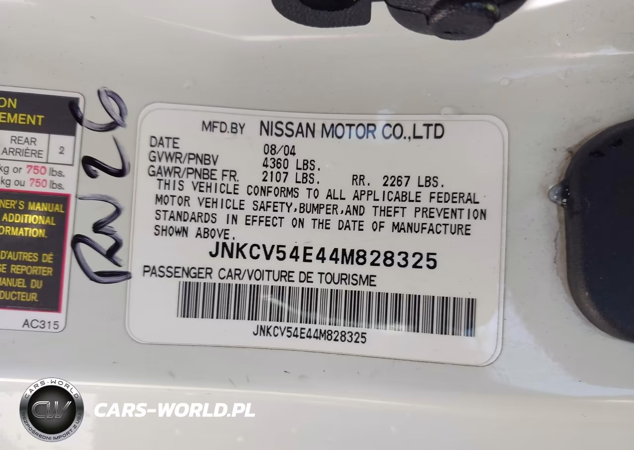 2004 Infiniti G35 VIN:JNKCV54E44M828325 - 9