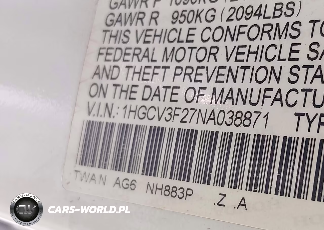 2022 Honda Accord Hybrid Sport VIN:1HGCV3F27NA038871 - 9