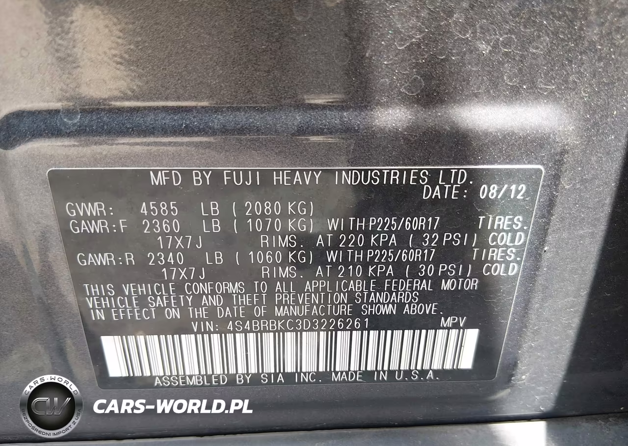 2013 Subaru Outback 2.5I Limited VIN:4S4BRBKC3D3226261 - 9