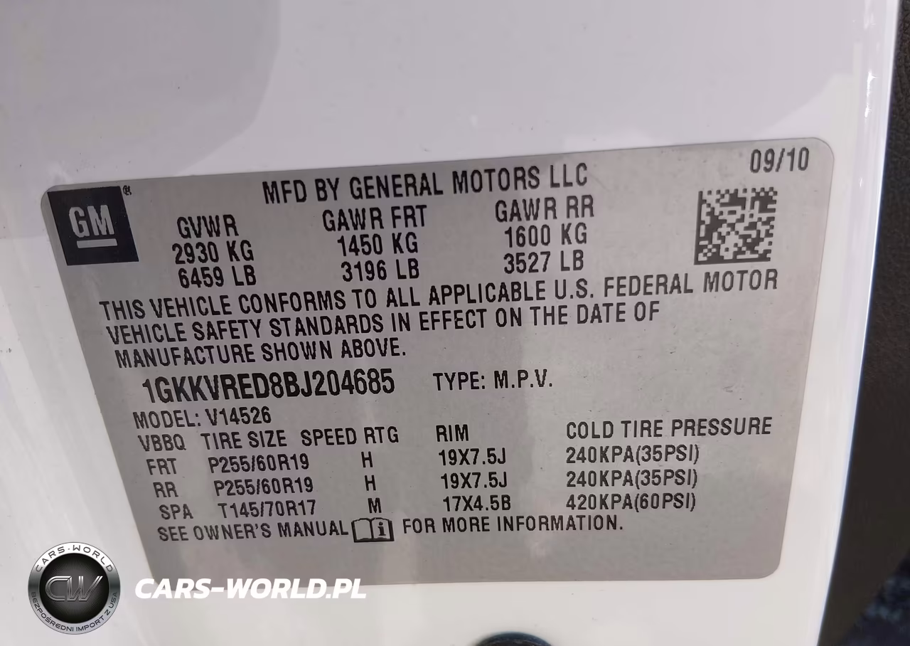 2011 GMC Acadia Slt-1 VIN:1GKKVRED8BJ204685 - 9