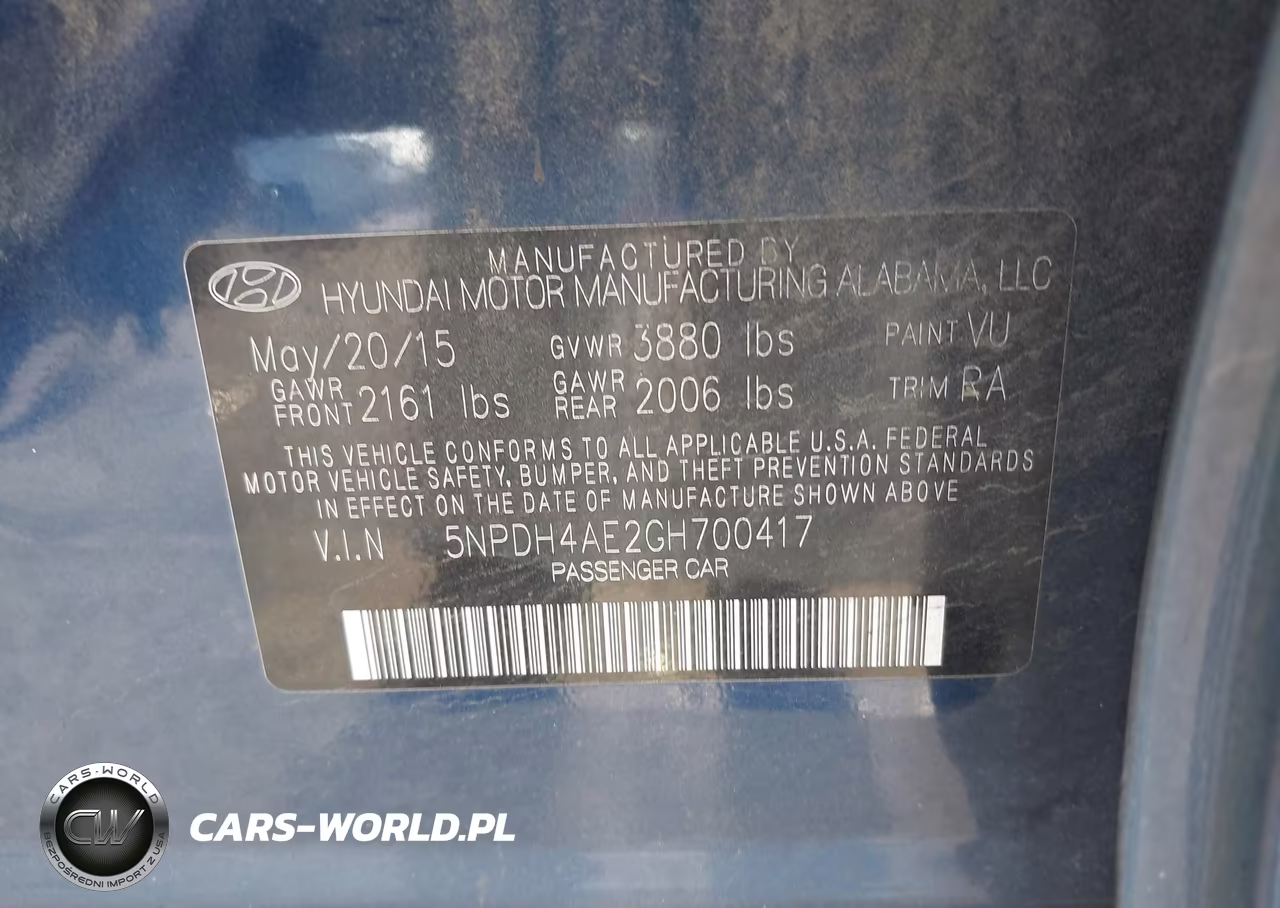 2016 Hyundai Elantra Se VIN:5NPDH4AE2GH700417 - 9