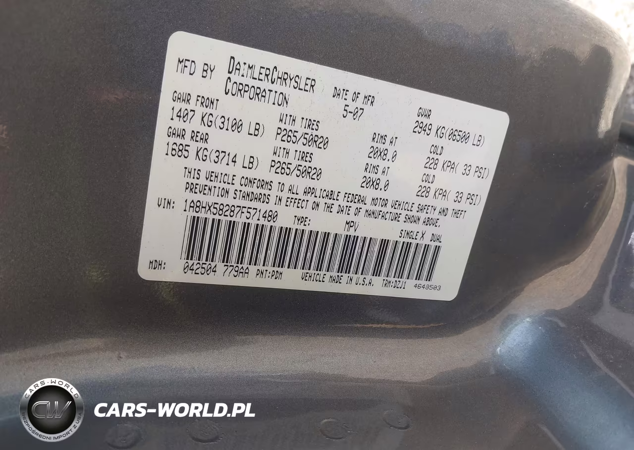 2007 Chrysler Aspen Limited VIN:1A8HX58287F571480 - 9