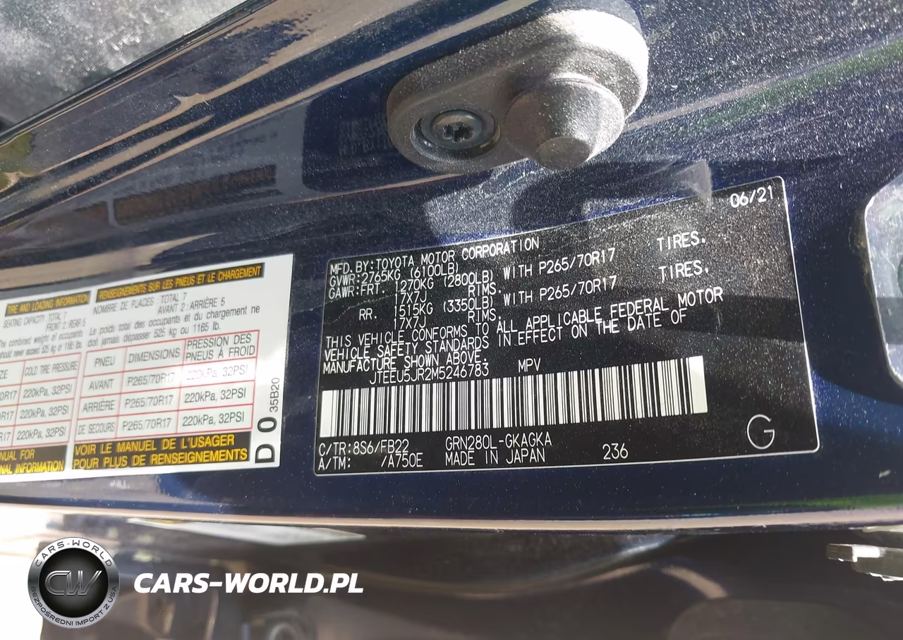 2021 Toyota 4Runner Sr5 VIN:JTEEU5JR2M5246783 - 9