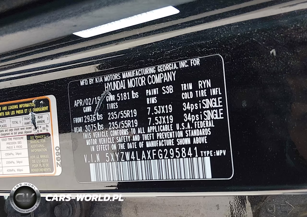 2015 Hyundai Santa Fe Sport 2.0L Turbo VIN:5XYZW4LAXFG295841 - 9