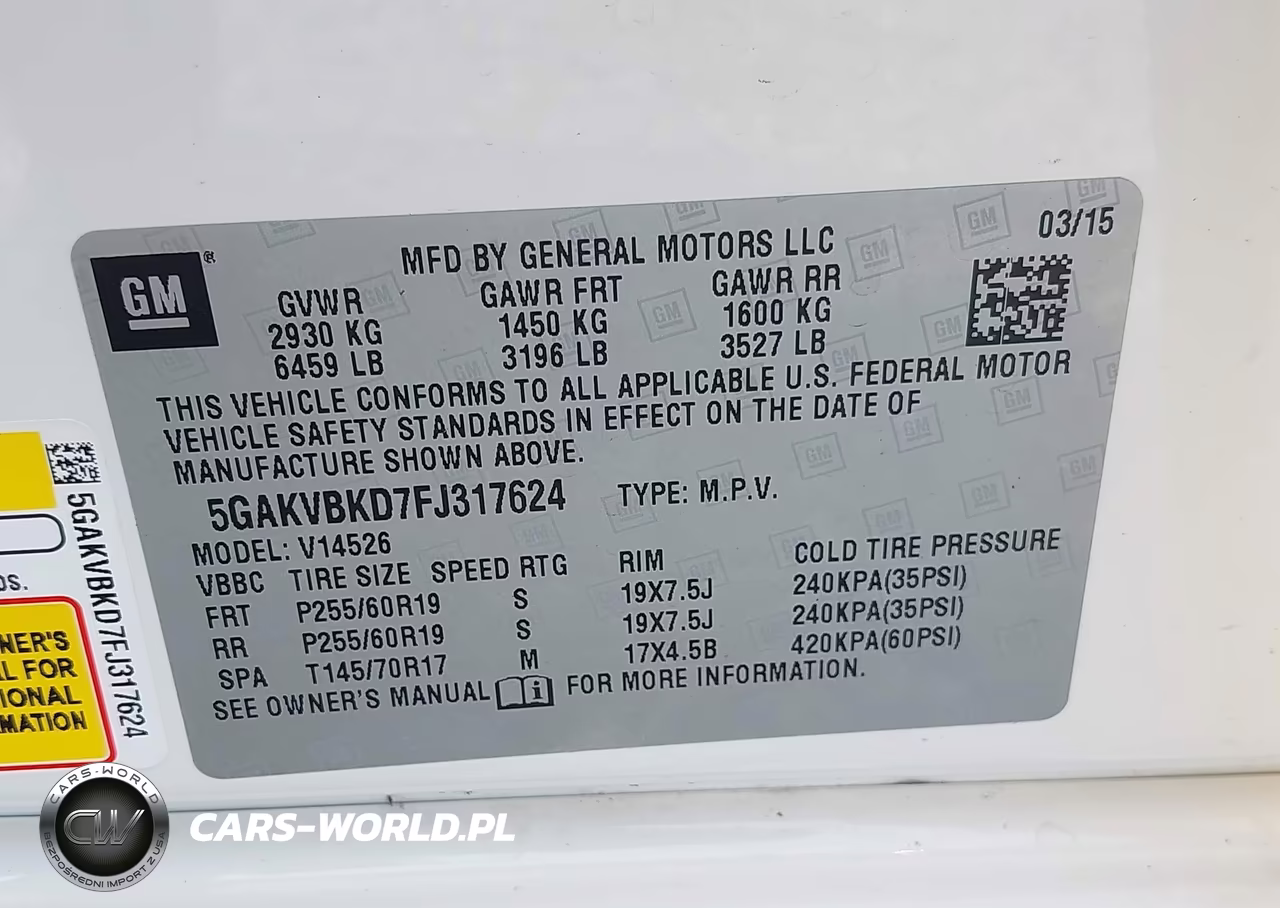 2015 Buick Enclave Leather VIN:5GAKVBKD7FJ317624 - 9