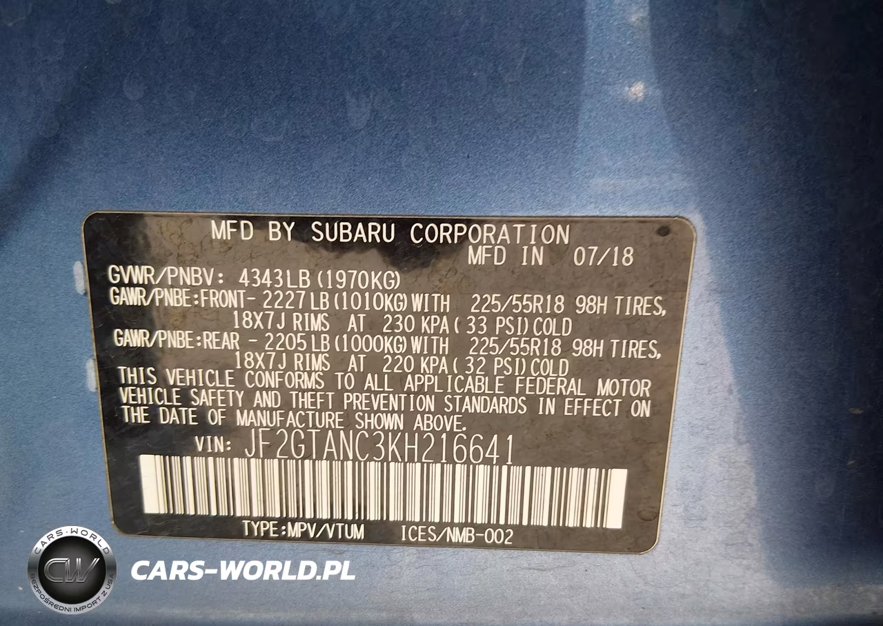 2019 Subaru Crosstrek 2.0I Limited VIN:JF2GTANC3KH216641 - 9