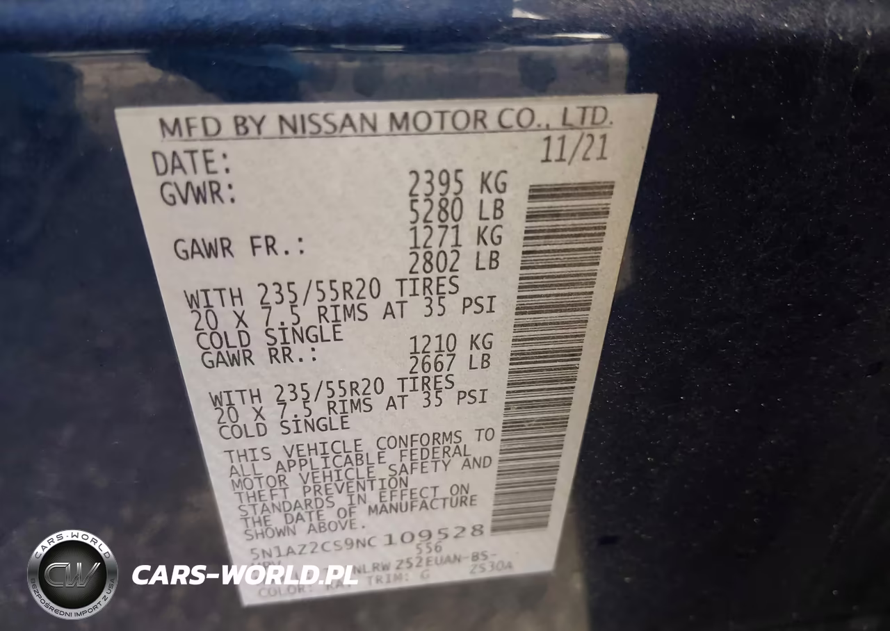2022 Nissan Murano Sl Intelligent Awd VIN:5N1AZ2CS9NC109528 - 9